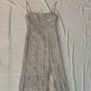 Silver long formal dress